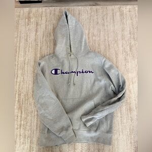 Champion Gray and purple hoodie